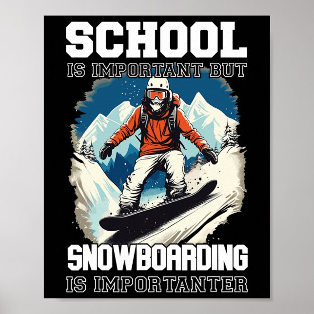 Snowboarding Mountains Snow Vacation Snowboard Ski Poster (Front)