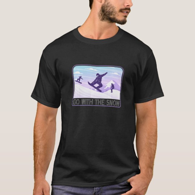Snowboarding My Life Is Going Downhill T-Shirt (Front)