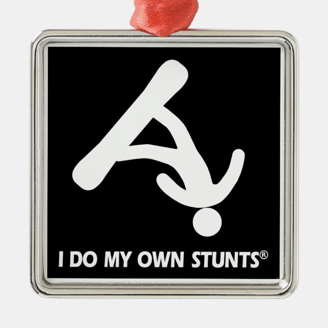 Snowboarding My Own Stunts Metal Tree Decoration (Front)