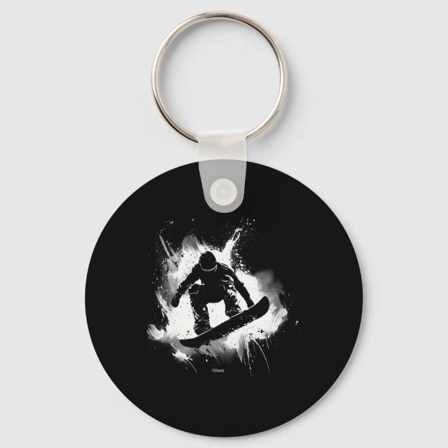 Snowboarding Nose Grab Trick  Key Ring (Front)