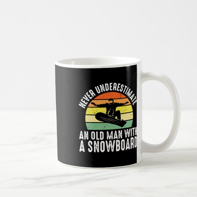 Snowboarding Old Man Retired Snowboarder Hob  Coffee Mug (Right)