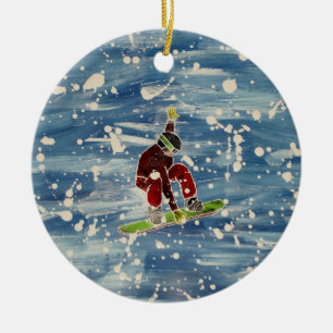 Snowboarding ornament