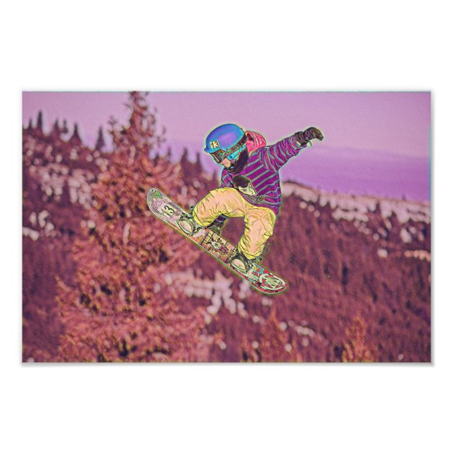 Snowboarding painting photo print (Front)