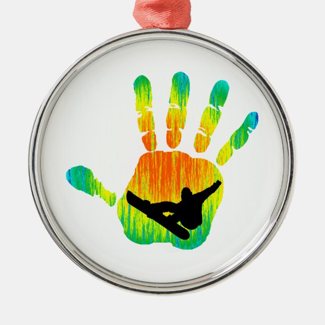 SNOWBOARDING PEAK 7 METAL TREE DECORATION (Front)