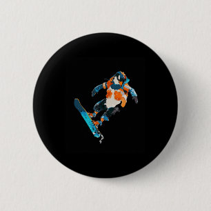 Snowboarding Penguin Winter Sports Fun 6 Cm Round Badge