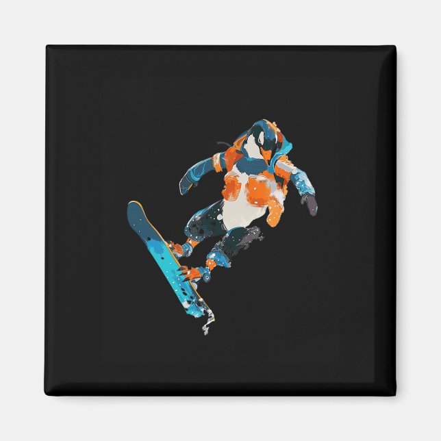 Snowboarding Penguin Winter Sports Fun  Magnet (Front)