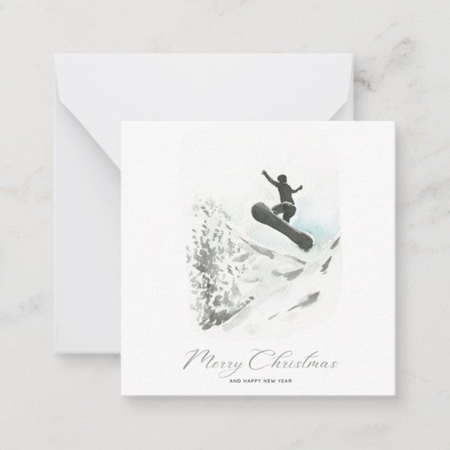 Snowboarding Photo Christmas Card (Front)