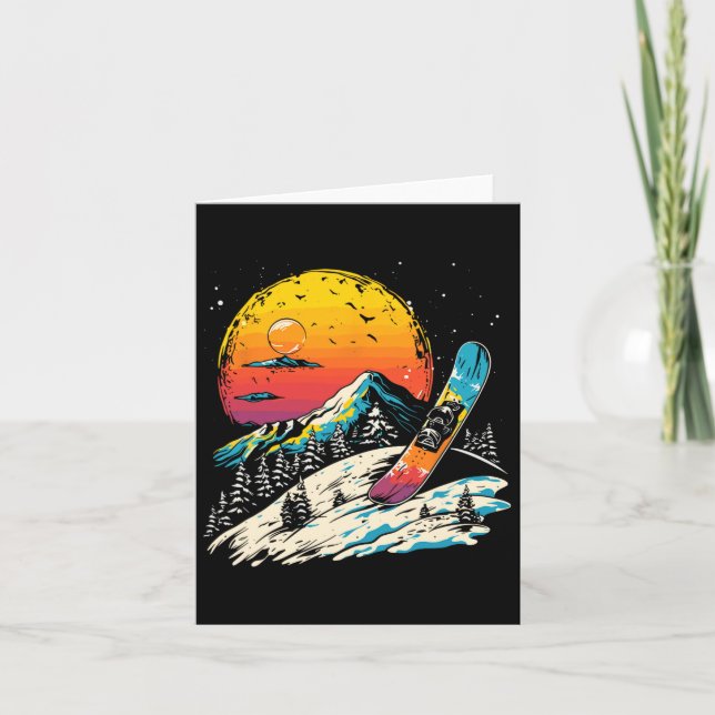 Snowboarding Portrait Winter Sports  Card (Front)