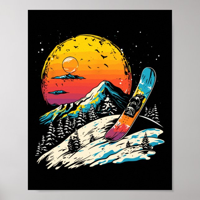 Snowboarding Portrait Winter Sports  Poster (Front)