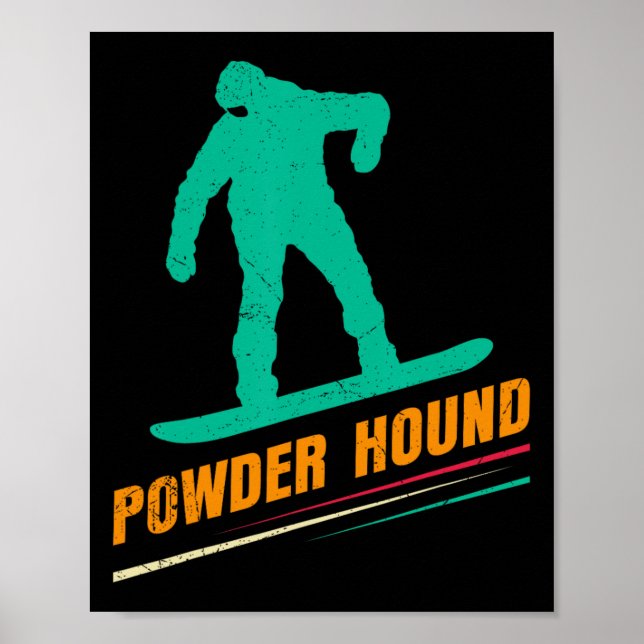 Snowboarding Powder Hound Funny Snowboard Children Poster (Front)