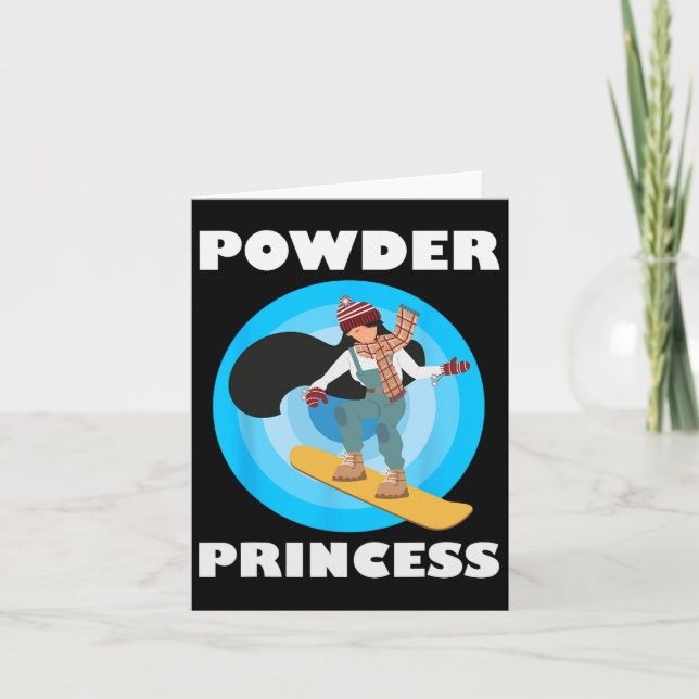 Snowboarding Powder Princess Funny Snowboard Girls Card (Front)