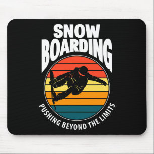 Snowboarding Pushing Beyound The Limits Funny Snow Mouse Mat