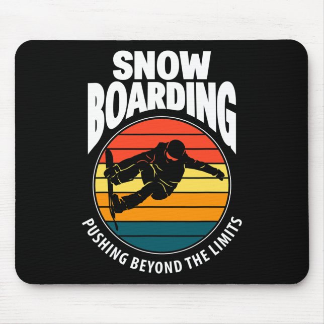 Snowboarding Pushing Beyound The Limits Funny Snow Mouse Mat (Front)