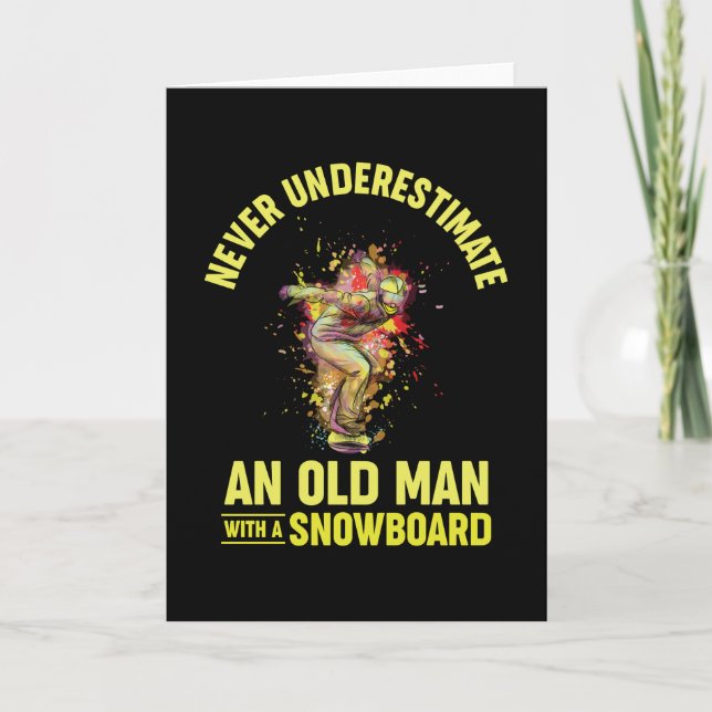 Snowboarding Retro Skiing On Snow Snowboarder Card (Front)