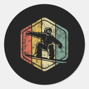Snowboarding Retro Vintage Design For Snowboarder Classic Round Sticker