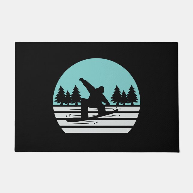 Snowboarding Retro Vintage Doormat (Front)