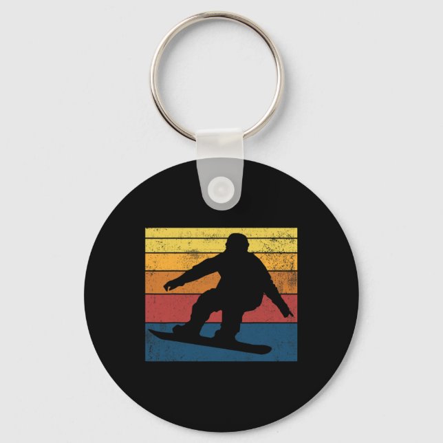 Snowboarding Retro Vintage Gift  Key Ring (Front)
