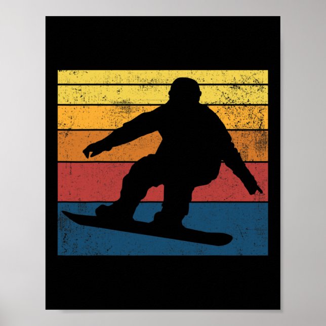 Snowboarding Retro Vintage Gift  Poster (Front)