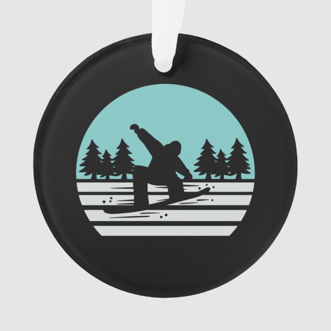 Snowboarding Retro Vintage Ornament (Front)
