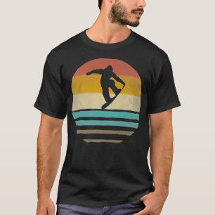 Snowboarding Retro Vintage Sunset Old School Funny T-Shirt