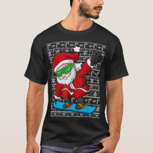 Snowboarding Santa Snowboarder Ugly Christmas Snow T-Shirt