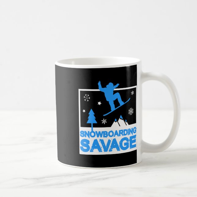 Snowboarding Savage Kids Cool Youth Freestyle Snow Coffee Mug (Right)