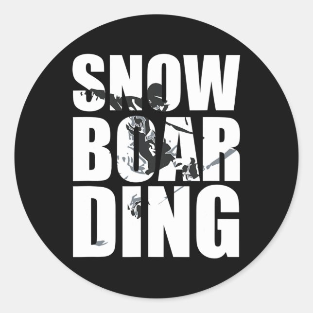 Snowboarding Saying For Wintersport Fans Great Gif Classic Round Sticker (Front)
