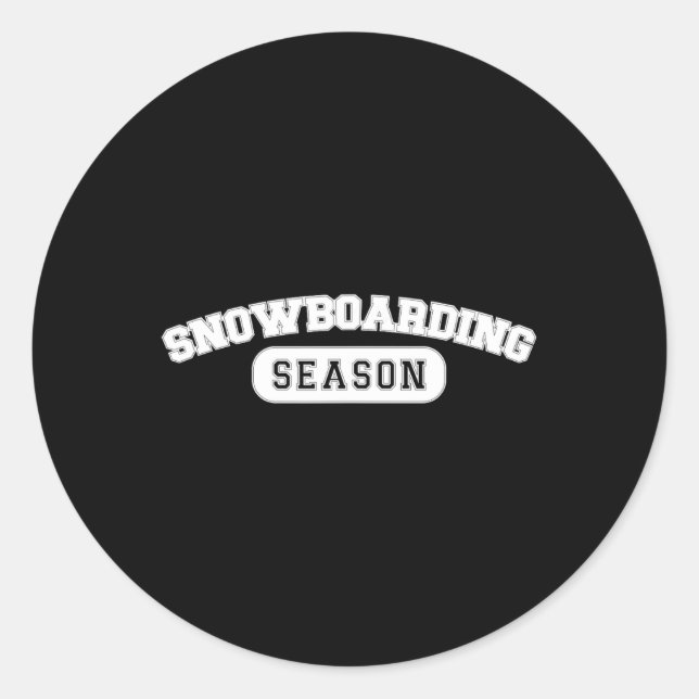 Snowboarding Season Varsity Freestyle Winter Sport Classic Round Sticker (Front)