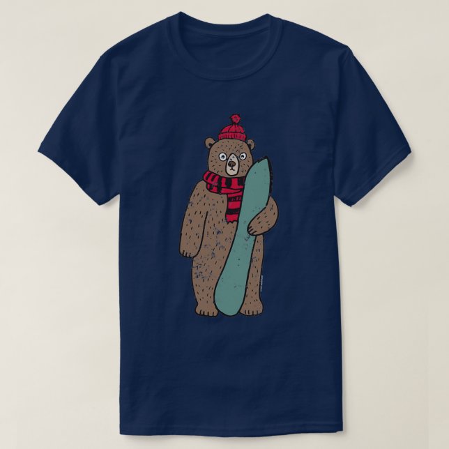 Snowboarding Shirt Bear Snowboard Shirt Snowboardi (Design Front)