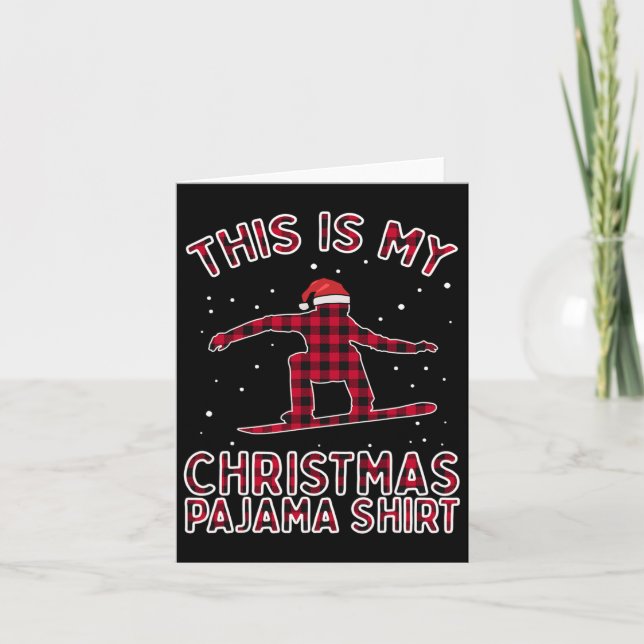 Snowboarding Shirt For Men Christmas Pyjamas Xmas  Card (Front)