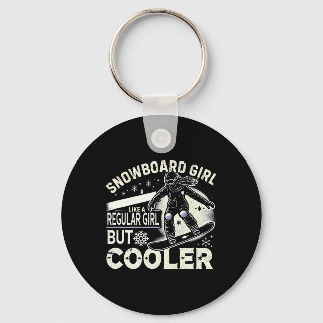 Snowboarding Shirt Girls Snowboarder Snowboard Lov Key Ring (Front)