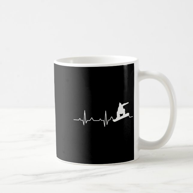 Snowboarding Shirt Heartbeat Snowboarder Gift  Coffee Mug (Right)