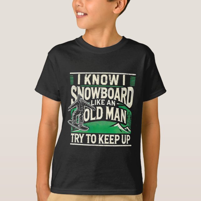 Snowboarding Shirt Men Grandpa Snowboarder Snowboa (Front)