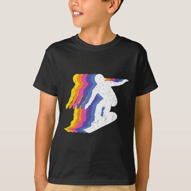 Snowboarding Shirts Retro Vintage Snowboarder - Sn (Front)
