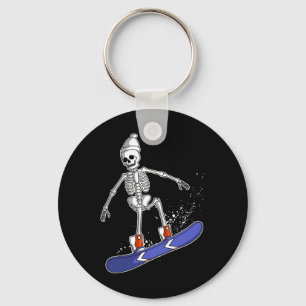 Snowboarding Skeleton Skiing Snowboarder  Key Ring
