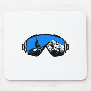 Snowboarding Ski Goggles Mountain Distressed Desig Mouse Mat