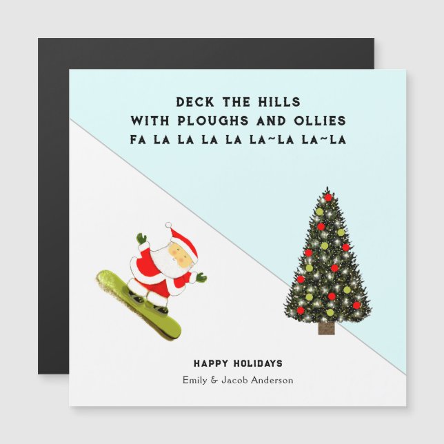 Snowboarding Ski Resort Holiday Gift Cards (Front/Back)
