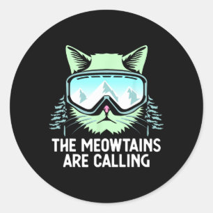 Snowboarding Skiing Art For Men Women Kid Winter S Classic Round Sticker