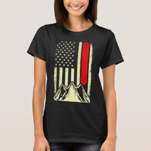 Snowboarding Skiing Snowboard American Flag Snowbo T-Shirt
