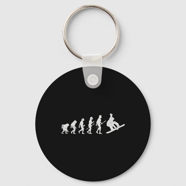 Snowboarding Skiing Snowboarder Winter Funny Evolu Key Ring (Front)