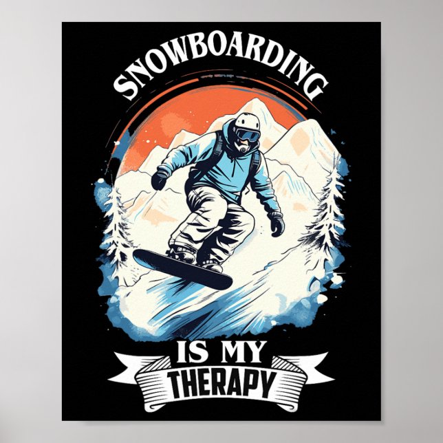 Snowboarding Snow Therapy Snowboard Retro Snow Vac Poster (Front)