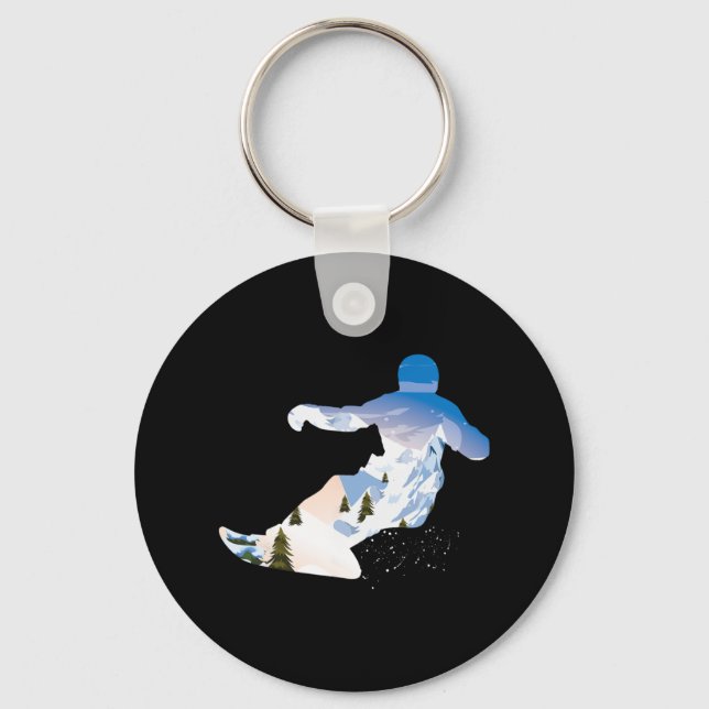 Snowboarding Snowboard 1  Key Ring (Front)
