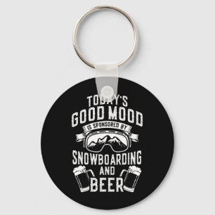 Snowboarding Snowboard Beer Vintage Today's Good M Key Ring