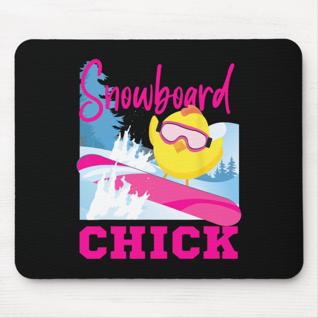 Snowboarding Snowboard Chicken Chick Snowboard Chi Mouse Mat (Front)