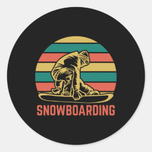 Snowboarding Snowboard Classic Round Sticker