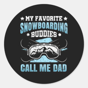 Snowboarding Snowboard Dad Father Vintage My Favou Classic Round Sticker