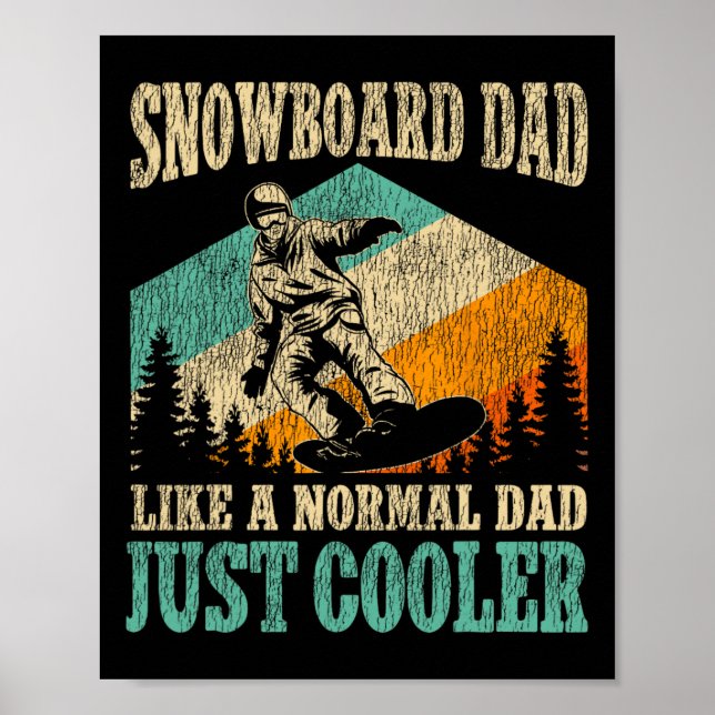 Snowboarding Snowboard Dad Father Vintage Retro Sn Poster (Front)