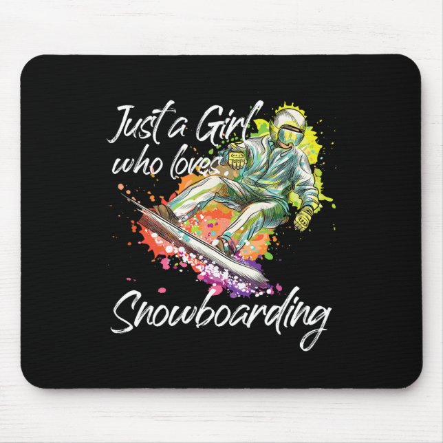 Snowboarding Snowboard Girl Just A Girl Who Loves  Mouse Mat (Front)