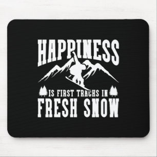 Snowboarding Snowboard Happiness Is First Tracks I Mouse Mat