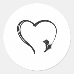 Snowboarding Snowboard Heart  Classic Round Sticker